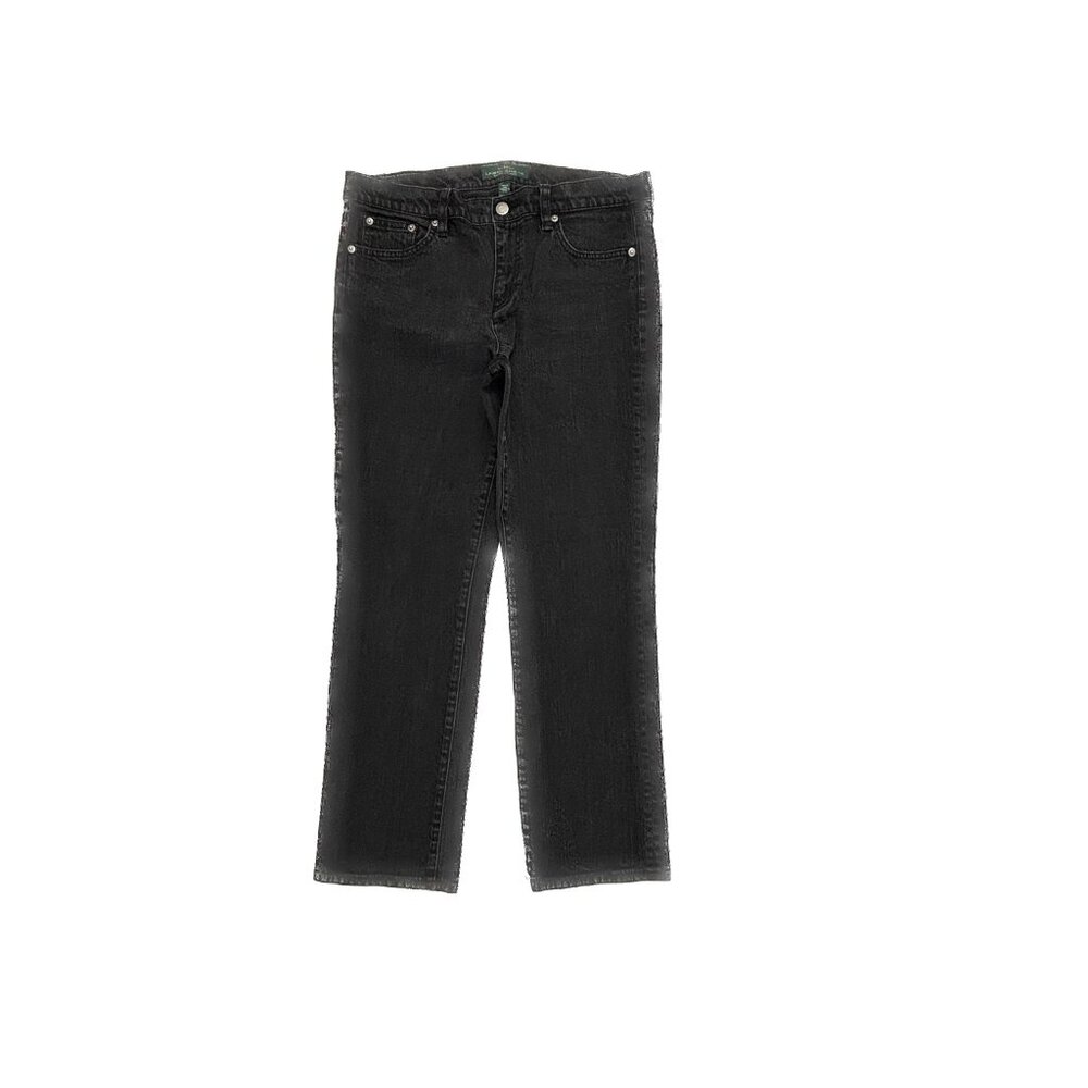 LRL Lauren Ralph Laurel Classic Straight Women's size 10 Black Denim Jeans‎